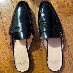 J CREW Penny Loafer Slides (Black Leather, Women’s Size 7.5)